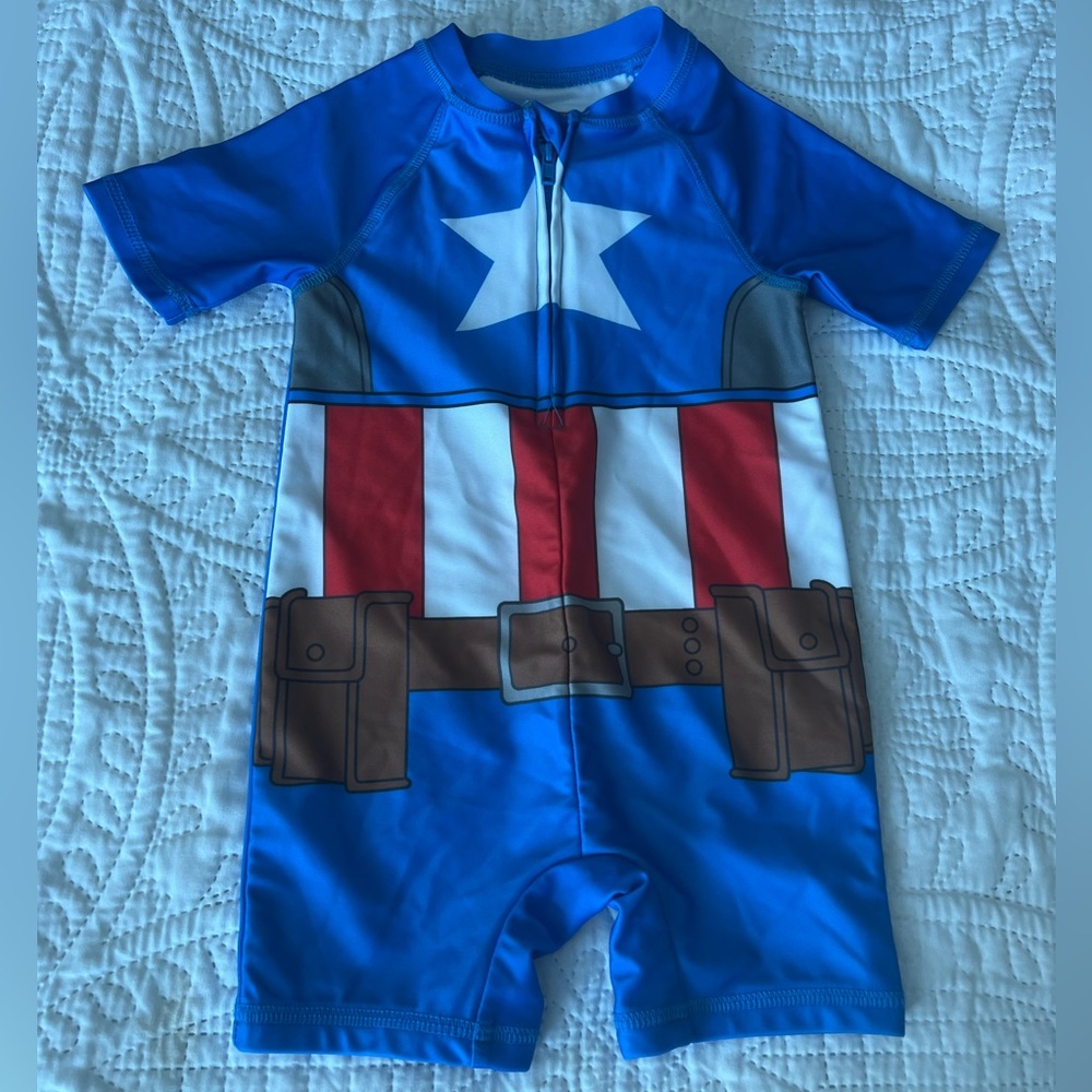 Marvel Blue and Red Superhero Swim Suit